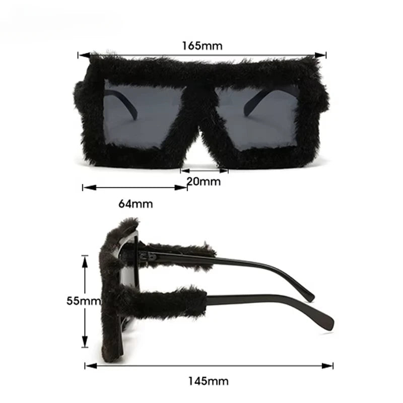 Plush Sunglasses Y2K