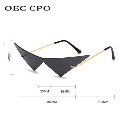 Oversized Eye Cat (OEC) Rimless Sunglasses