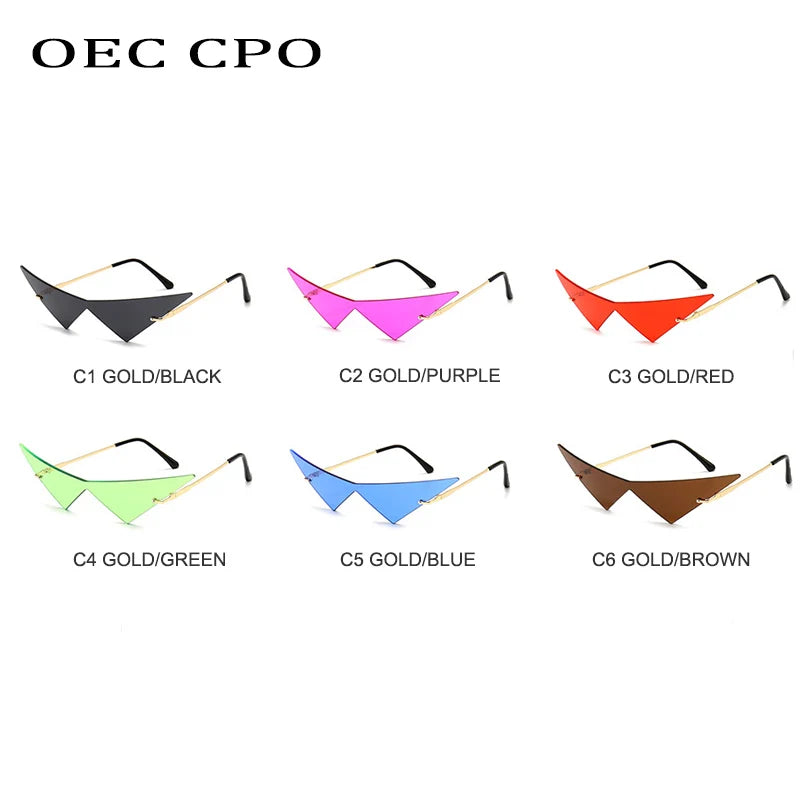 Oversized Eye Cat (OEC) Rimless Sunglasses