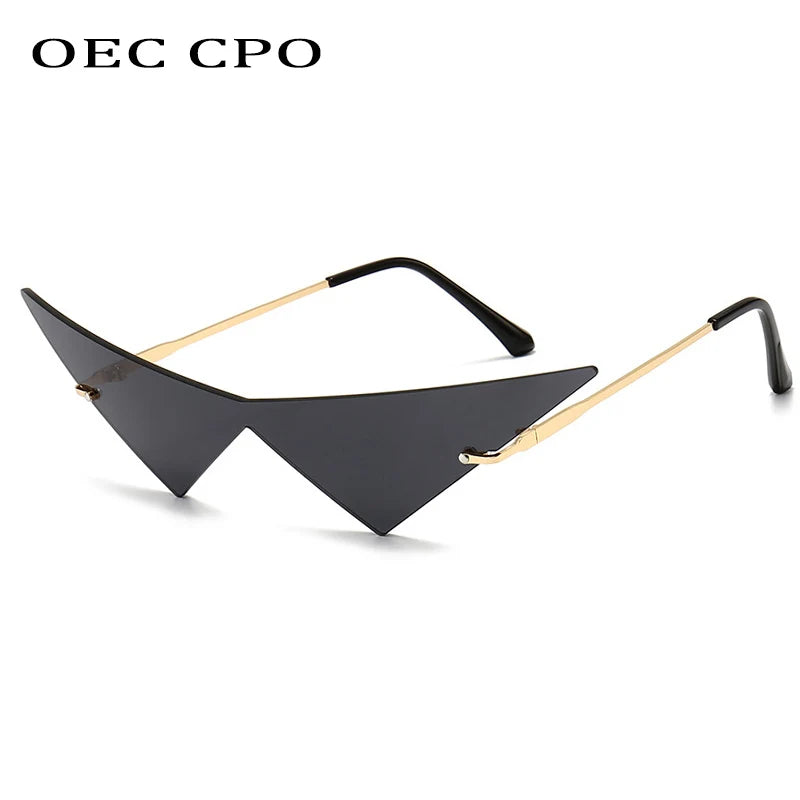 Oversized Eye Cat (OEC) Rimless Sunglasses