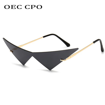 Oversized Eye Cat (OEC) Rimless Sunglasses