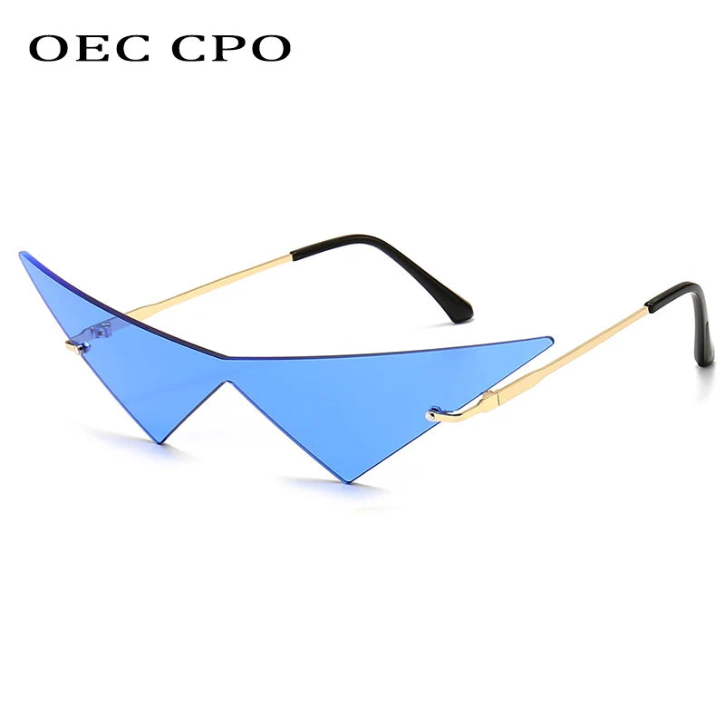 Oversized Eye Cat (OEC) Rimless Sunglasses