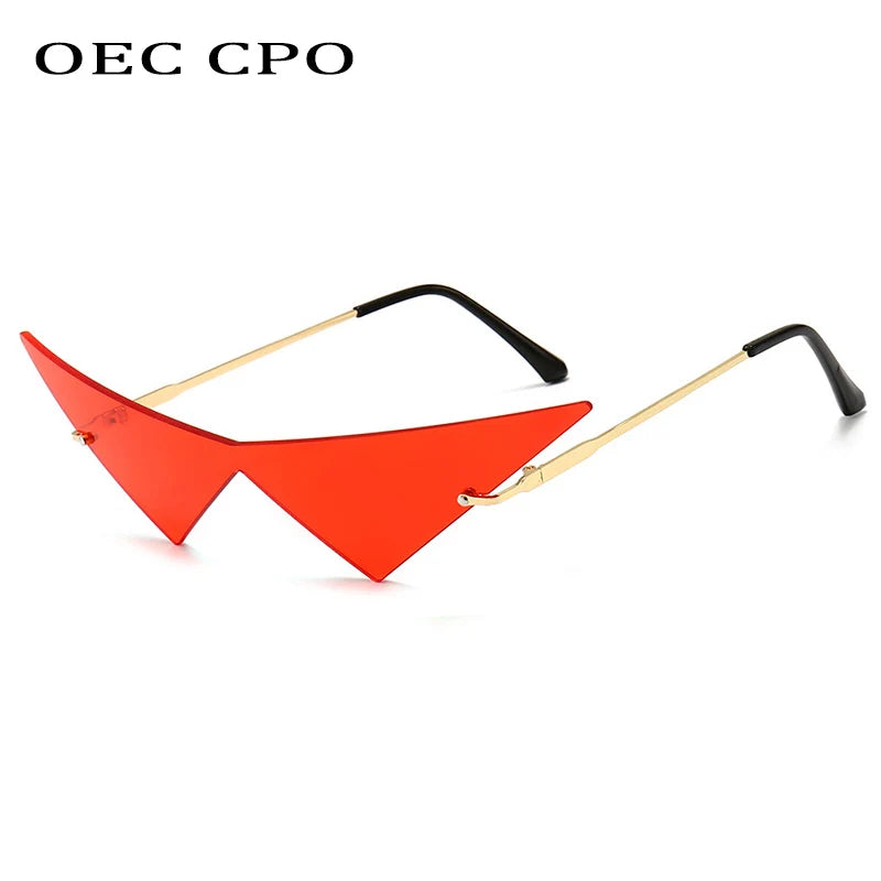 Oversized Eye Cat (OEC) Rimless Sunglasses