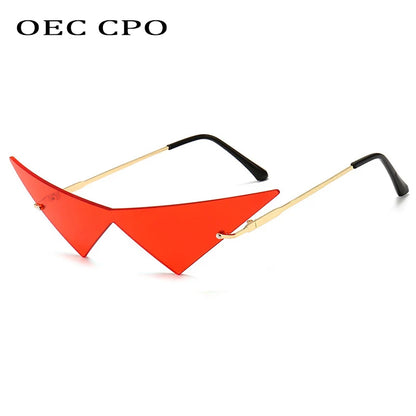 Oversized Eye Cat (OEC) Rimless Sunglasses
