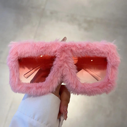 Plush Sunglasses Y2K