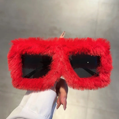 Plush Sunglasses Y2K