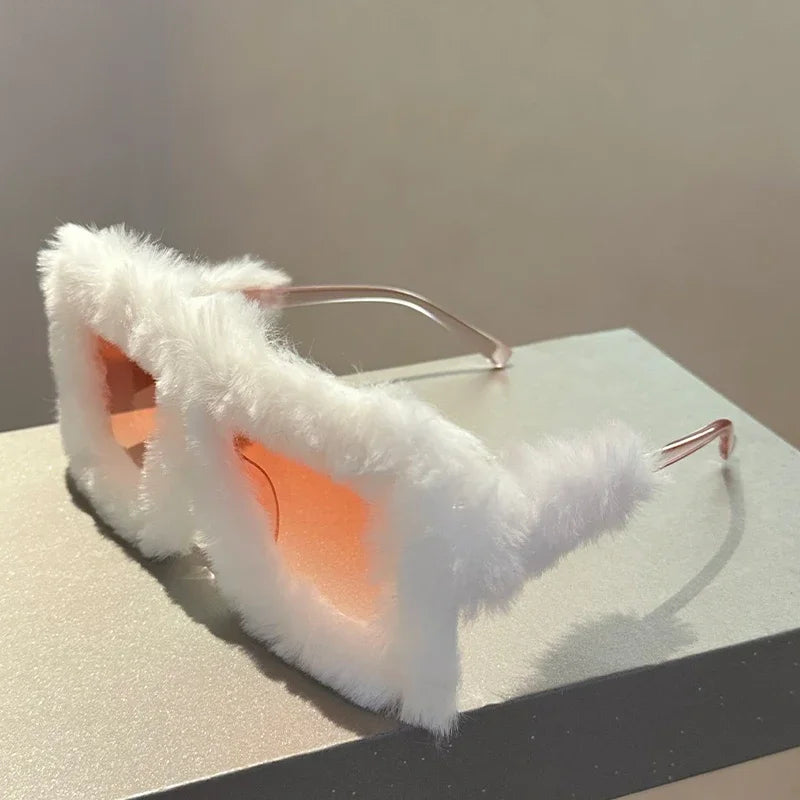Plush Sunglasses Y2K